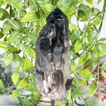 Natural Smoky Quartz Crystal Tower on Stand Polished Healing Stone Display Specimen