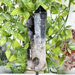 Natural Smoky Quartz Crystal Tower on Stand Polished Healing Stone Display Specimen