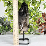 Natural Smoky Quartz Crystal Tower on Stand Polished Healing Stone Display Specimen