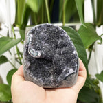 Natural Black Amethyst Cut Base Geode Unique Raw Crystal Cluster for Healing, Meditation, Energy Work & Home Dcor