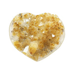 Natural Heat treated Citrine Heart Geode Raw Crystal Healing Stone for Love, Energy Work & Decorative Display - RGD805