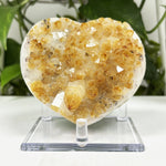 Natural Heat treated Citrine Heart Geode Raw Crystal Healing Stone for Love, Energy Work & Decorative Display - RGD805