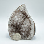 4 Inch Natural Quartz Cut Base Geode Crystal Cluster Healing Stone for Meditation, Energy Work, Home Decor & Collector Display - RGD815