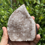4 Inch Natural Quartz Cut Base Geode Crystal Cluster Healing Stone for Meditation, Energy Work, Home Decor & Collector Display - RGD815