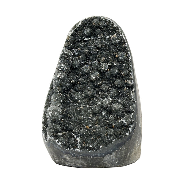 3 Inch Natural Black Amethyst Cut Base Geode Crystal Stone for Meditation, Energy Cleansing, Home Decor & Collector Display