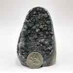 3 Inch Natural Black Amethyst Cut Base Geode Crystal Stone for Meditation, Energy Cleansing, Home Decor & Collector Display