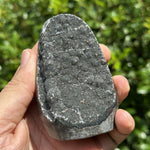 3 Inch Natural Black Amethyst Cut Base Geode Crystal Stone for Meditation, Energy Cleansing, Home Decor & Collector Display