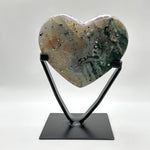 Natural Purple Amethyst Heart-Shaped Crystal Geode on Stand for Home Decor, Meditation & Healing - RGD823