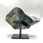 Natural Amethyst and Calcite Crystal Geode on Stand for Energy Healing, Meditation, Home Decor & Crystal Collection - RGD833