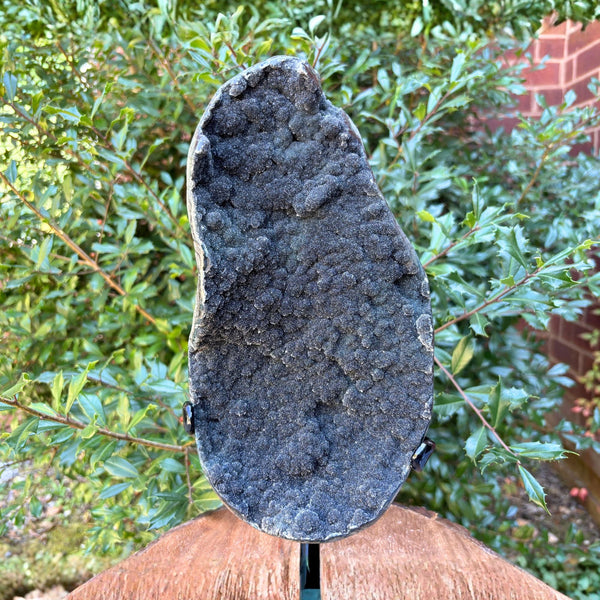 Galaxy Black Amethyst Crystal Geode on Stand - Gem Avenue Retail