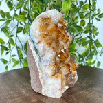 Citrine Heated Calcite Gemstone Geode - RGD846