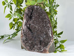 Natural Amethyst Druzy Geode Crystal Polished Edge Healing Stone from Brazil - RGD865