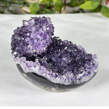 Deep Purple Amethyst Crystal Geode - Gem Avenue Retail