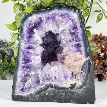 Natural Deep Purple Amethyst Crystal Geode  - Gem Avenue Retail
