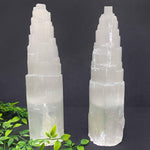 Self Standing Natural Selenite Pagoda Towers