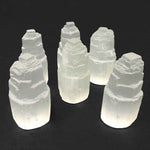 Self Standing Natural Selenite Pagoda Towers