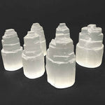 Self Standing Natural Selenite Pagoda Towers