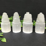 Self Standing Natural Selenite Pagoda Towers