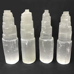 Self Standing Natural Selenite Pagoda Towers