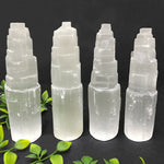 Self Standing Natural Selenite Pagoda Towers