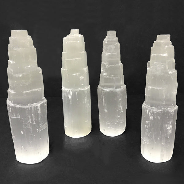 Natural Selenite Crystal Pagoda Towers