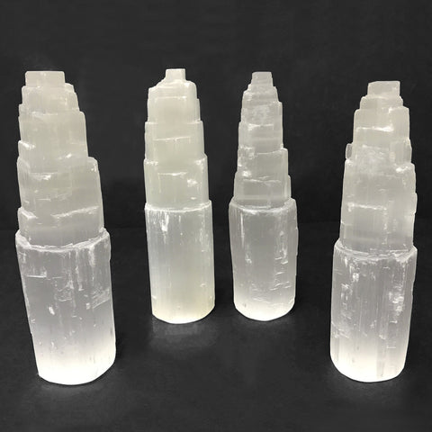 Natural Selenite Crystal Pagoda Towers