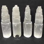 Self Standing Natural Selenite Pagoda Towers