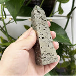 Natural Pyrite Crystal Obelisk Tower Polished Gemstone Point Decor