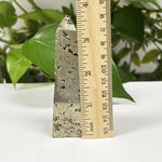 Natural Pyrite Crystal Obelisk Tower Polished Gemstone Point Decor