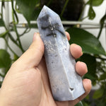 Gray Plume Agate Gemstone Tower - RPO474
