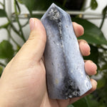 Gray Plume Agate Gemstone Tower - RPO474