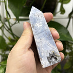 Gray Plume Agate Gemstone Tower - RPO474