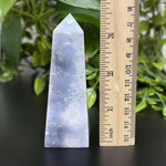 Gray Plume Agate Gemstone Tower - RPO474