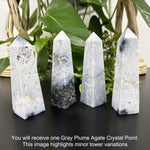 Gray Plume Agate Gemstone Tower - RPO475