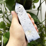 Gray Plume Agate Gemstone Tower - RPO475