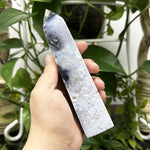 Gray Plume Agate Gemstone Tower - RPO476