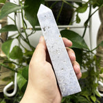 Gray Plume Agate Gemstone Tower - RPO476