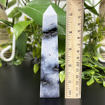 Gray Plume Agate Gemstone Tower - RPO476