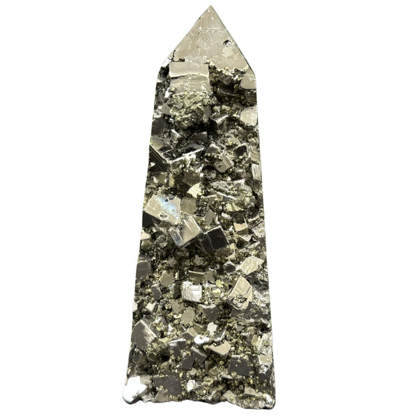 Natural Pyrite Crystal Gemstone Obelisk 6.75
