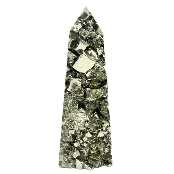 Pyrite Obelisk Tower Point, Natural Crystal Gemstone for Home Decor & Meditation - RPO494