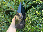 Natural Black Obsidian Crystal Tower Point Powerful Healing Stone for Energy, Meditation & Home Decor Perfect for Crystal Collectors & Wellness Practices - RPO509