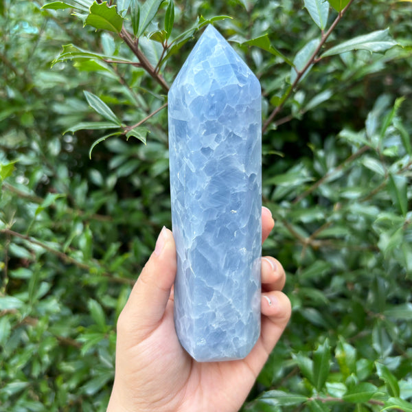Natural Celestite Crystal Tower Point Polished Stone for Collectors, Healing, Meditation, Energy Balancing, and Decorative Home Display - RPO515