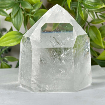 Natural Clear Quartz Crystal Tower Polished Brazilian Point - RPO545