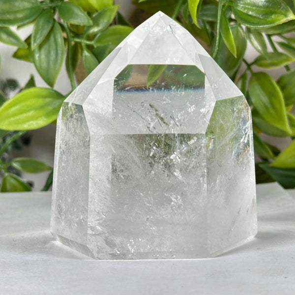 Natural Clear Quartz Crystal Tower Polished Brazilian Point - RPO545