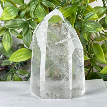 Brazilian Clear Quartz Tower Polished Crystal Point Natural Healing Stone Display Piece - RPO548