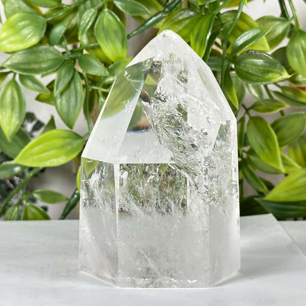 Brazil Clear Quartz Crystal Point Polished Tower Natural Healing Stone - RPO549