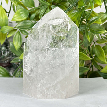 Natural Brazilian Clear Quartz Point Polished Crystal Specimen for Healing & Display - RPO553