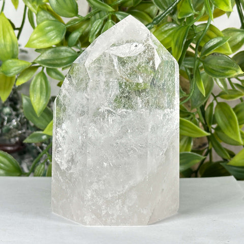 Natural Brazilian Clear Quartz Point Polished Crystal Specimen for Healing & Display - RPO553