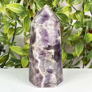 Chevron Amethyst Gemstone Tower - Gem Avenue Wholesale