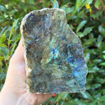 Natural Polished Labradorite Freeform Crystal with Blue & Gold Flash for Healing, Meditation, and Home Decor - RPS509